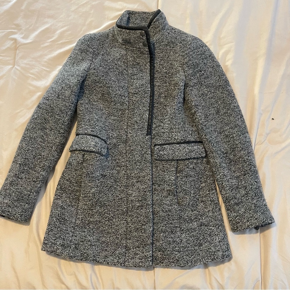 Banana Republic Women's Black Tweed Wool Blend Coat